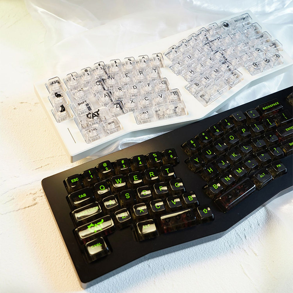 Kiibo Cat Crystal Keycap Set - Black