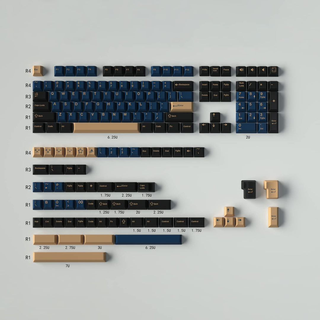 Kiibo Blue Samurai Keycap Set