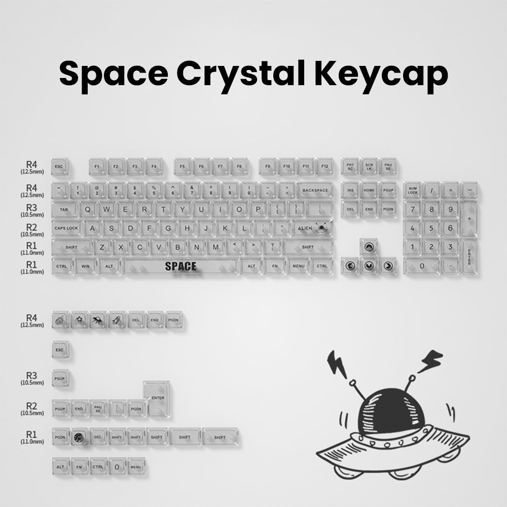 Kiibo Space Crystal Keycap Set - White